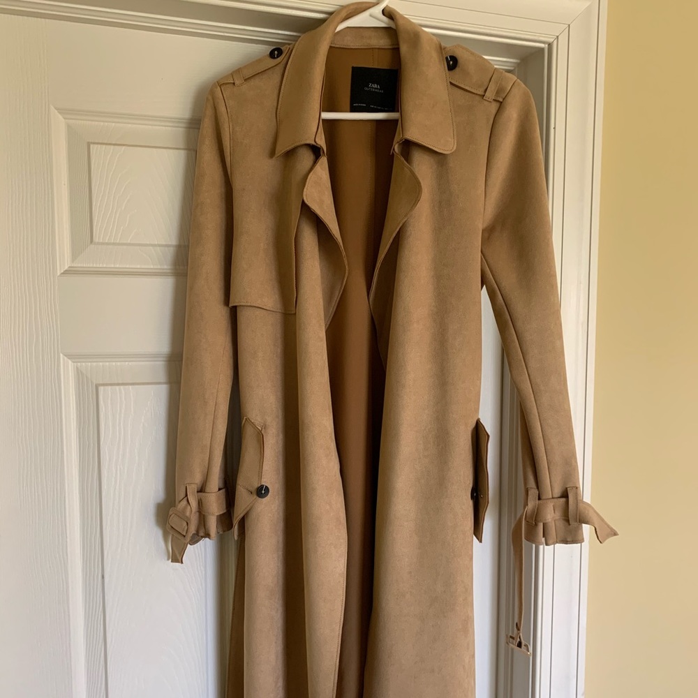 Zara Suede Tan Trenchcoat
